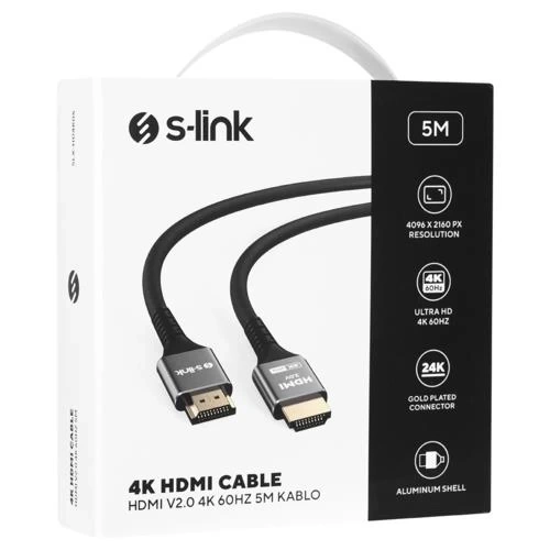 CABLE S-LINK SLX-HD4K05 HDMI 5MT Metal v2.0 4K(4096*2160)60Hz
