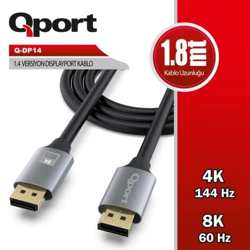 CABLE QPORT Q-DP14 1.8M DISPLAY PORT 4K 3840x2160