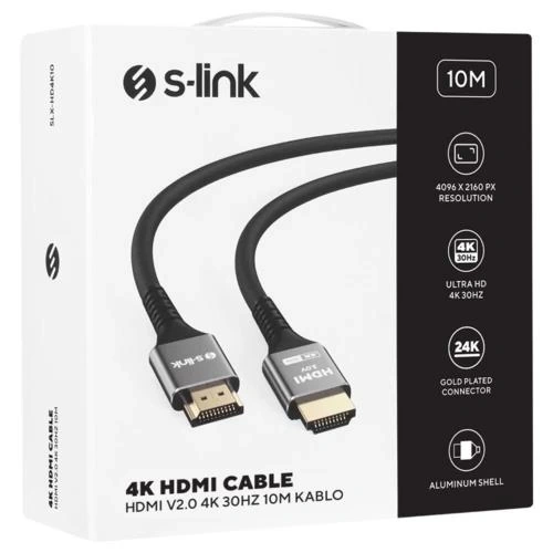 CABLE S-LINK SLX-HD4K10 HDMI 10MT Metal v2.0 4K(4096*2160)30Hz