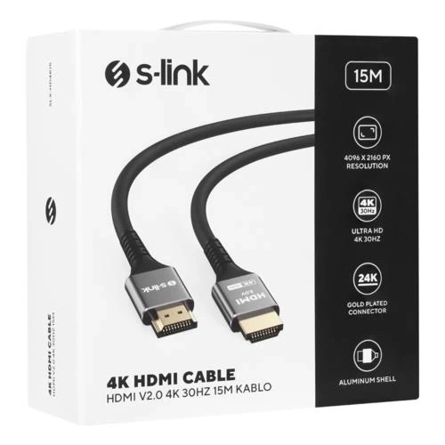 CABLE S-LINK SLX-HD4K15 HDMI 15MT Metal v2.0 4K(4096*2160)30Hz