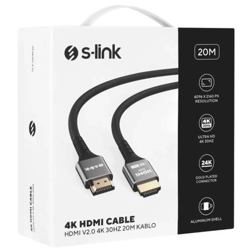 Cable S-Link Slx-Hd4K20 HDMI 20Mt Metal V2.0 4K(4096*2160)30Hz