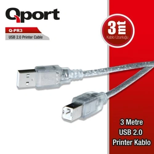Cable Qport Q-Pr3 USB 2.0 3M Printer Cable
