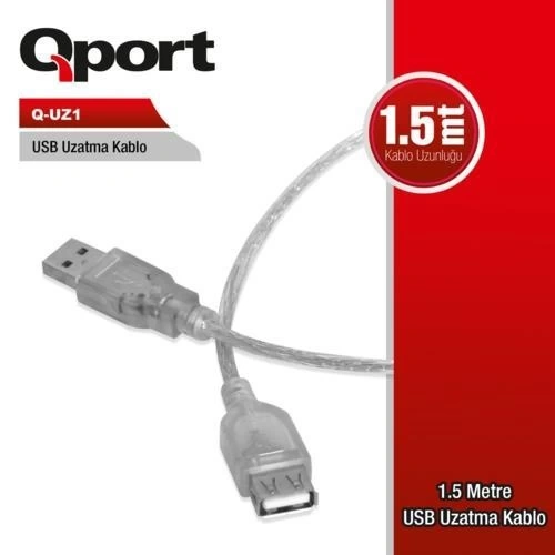 CABLE QPORT Q-UZ1 1.5MT USB 2.0 USB EXTENSION