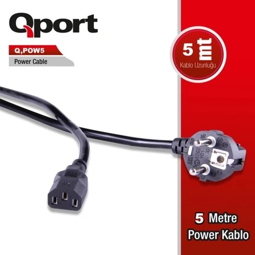 Cable Qport Q-Pow5 5Mt PC Power Cable
