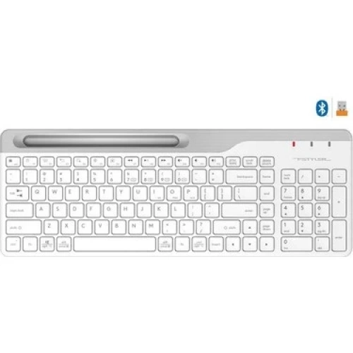 Keyboard A4 Tech Fbk25 White Bluetooth+2.4G Nano Fn-Multimedia Tr Layout