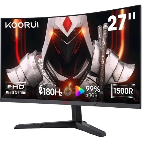 MONITOR KOORUI 27" 27E6CA CURVED 180hz 1ms FHD HDMI+DP GAMING