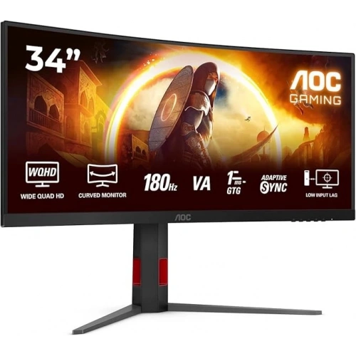 Monitor AOC 34" CU34G4 180Hz 0.5Ms Freesync VA UWQHD Black