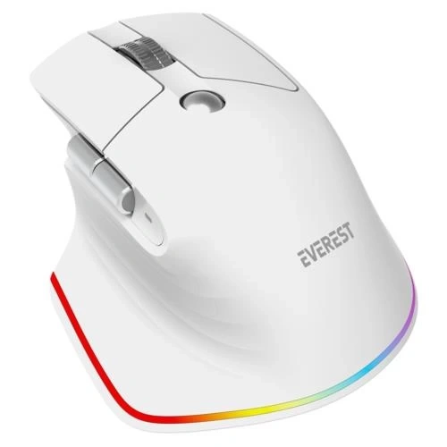 Everest SMW-178 Handy 2in1 Bluetooth+ 2.4Ghz 4000 DPI RGB Mouse White