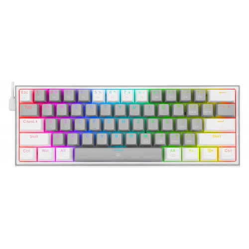 Keyboard Redragon K617 Fizz Rgb Gray White Red Switch Tr Layout