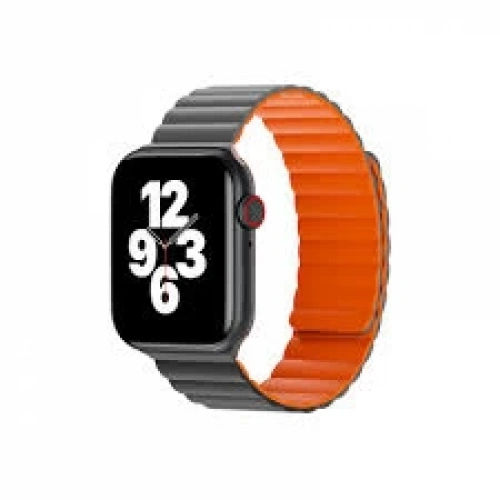 Wiwu Magnetic Silicone Watch Band 42/44/45/49Mm Gray+Orange