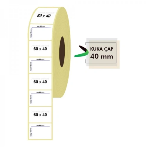 ROLL PAPER THERMAL LABEL 60mm X 40mm 1250 PIECES