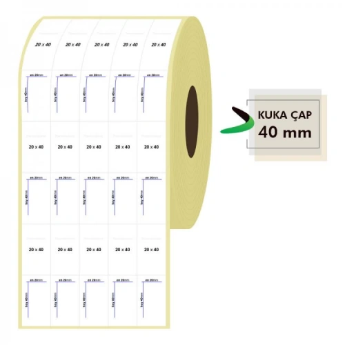 Roll Paper Thermal Label 20mm x 40mm 5 Rows 4550 Pieces