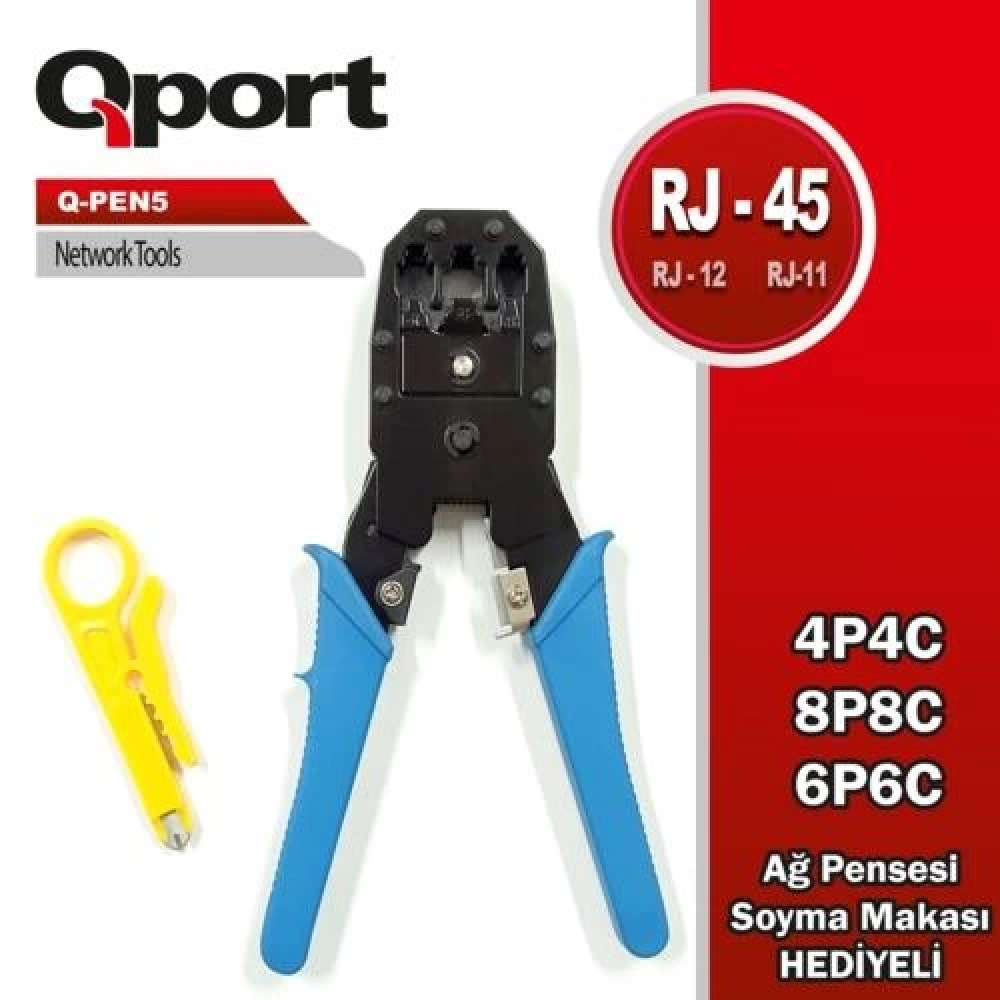 PLIERS QPORT Q-PEN5 RJ11-RJ12-RJ45 (With Stripping Tool)