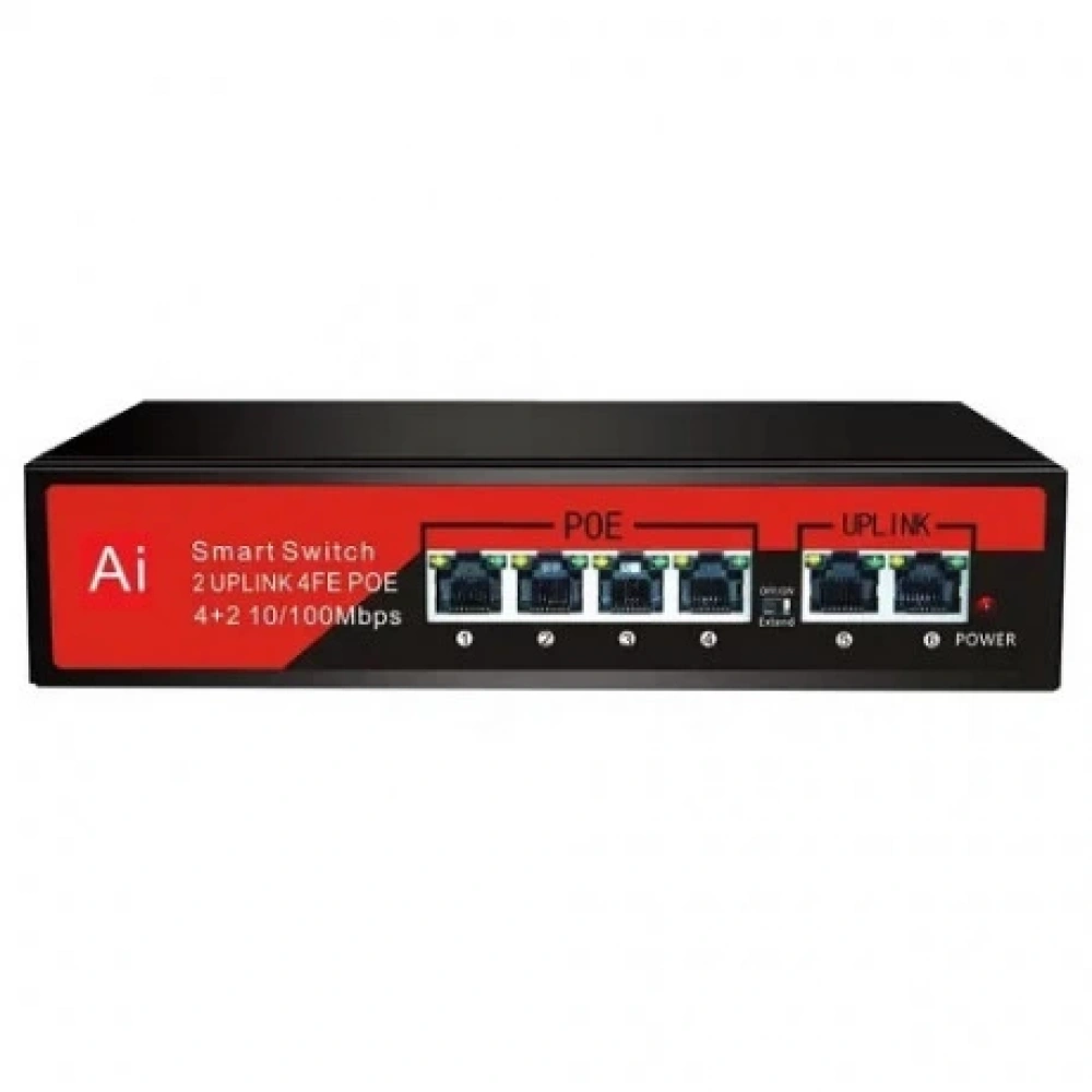 SWITCH EZCOOL EZ-04PSF-FG 4PORT 4GE+2GE F.Gigabit POE SWITCH 65W