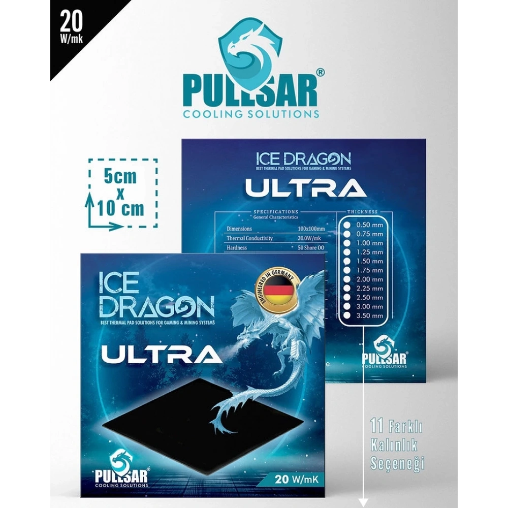 Accessory Ice Dragon Ultra Thermal Pad 20W/MK 1.0MM Thickness 100X100MM