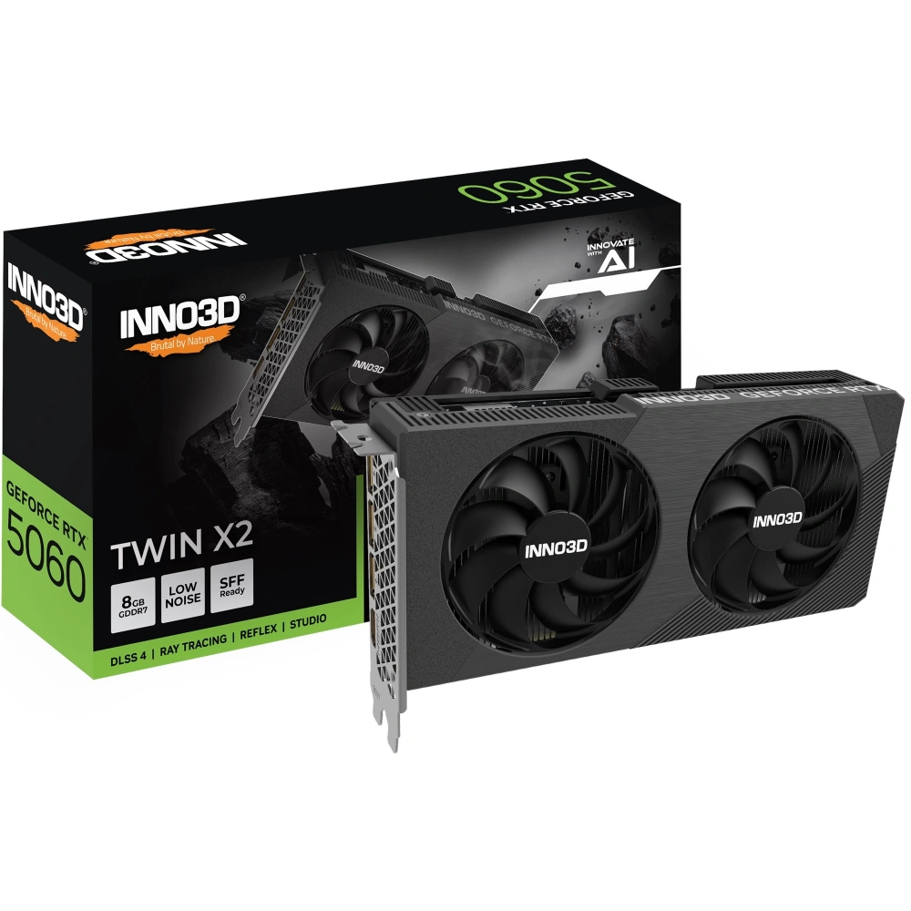 GRAPHICS CARD Inno3D RTX5060 8GB Twin X2 128Bit GDDR7 3xDP, HDMI