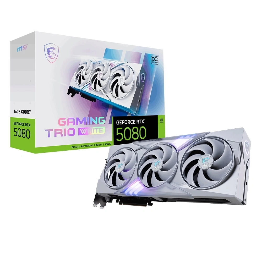 GRAPHICS CARD Msi Rtx5080 16GB Gaming Trio OC White 16GB GDDR7 256bit