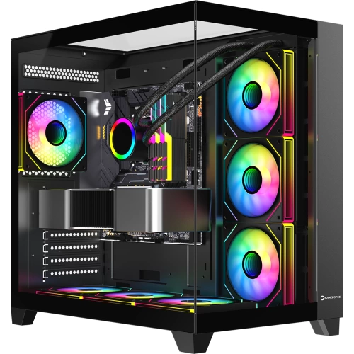 CASE Gamepower Warcry Topglass 4x12Cm Fan Argb 750W Psu Black