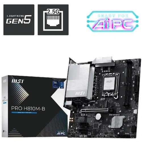 MOTHERBOARD Msi Pro H810M-B Ddr5 6400Mhz (Oc) M.2 Matx 1851p