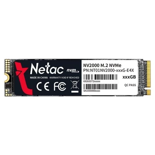 Ssd Netac Nv2000 256Gb M.2 Nvme Nt01Nv2000-256-E4X 2500-1000Mb/S