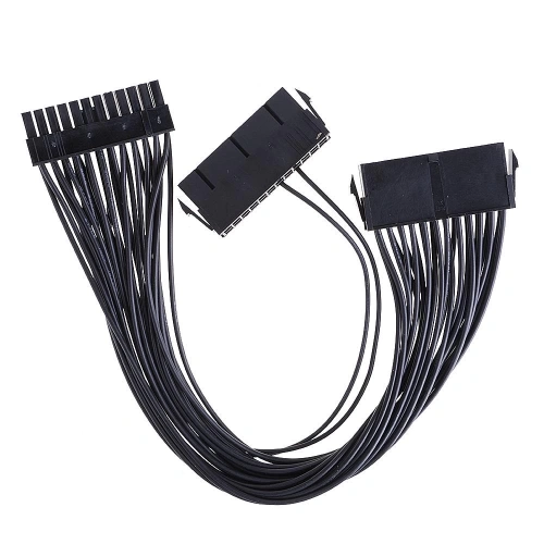 Cable 24 Pin Dual Power Supply Extension Cable