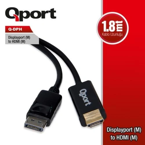 Accessory Qport Q-DPH Dp(M) TO HDMI(M) 1.8MT