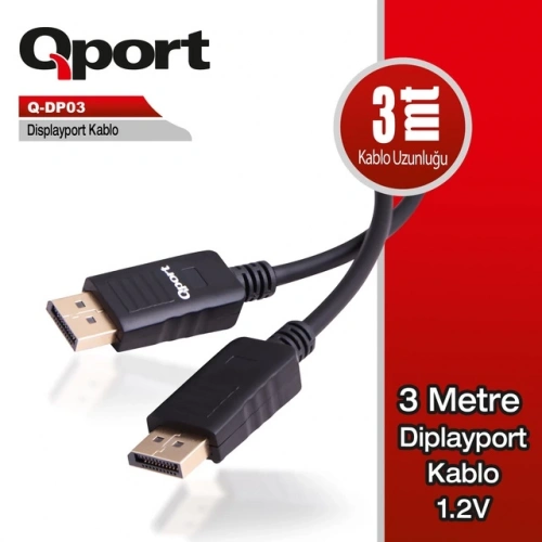 Cable Qport Q-Dp03 3Mt 1.2V Display Port
