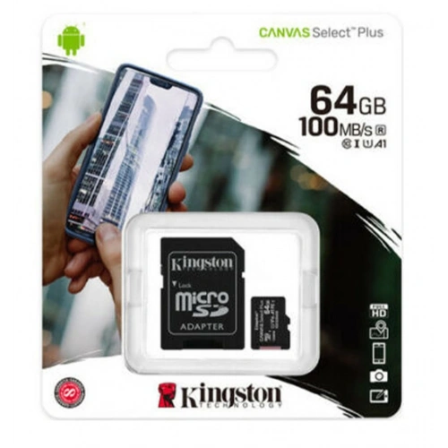 MEMORY KINGSTON 64GB MICRO SD CL10 SDCS2/64GB 100MB/s UHS-I, U1, V10