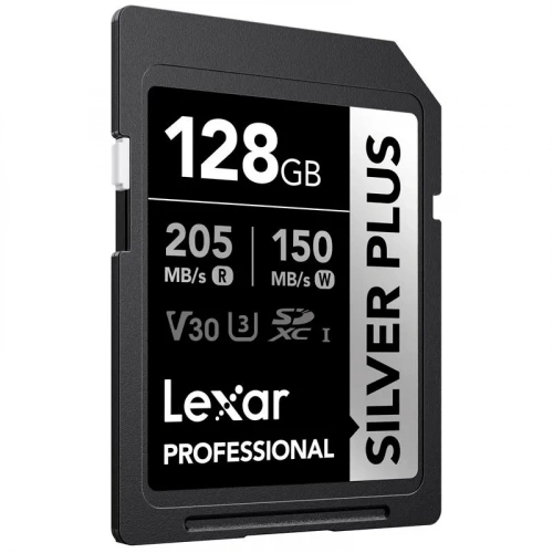 LEXAR 128GB PROFESSIONAL SILVER PLUS SDXC UHS-I 205MB/S-150MB/S