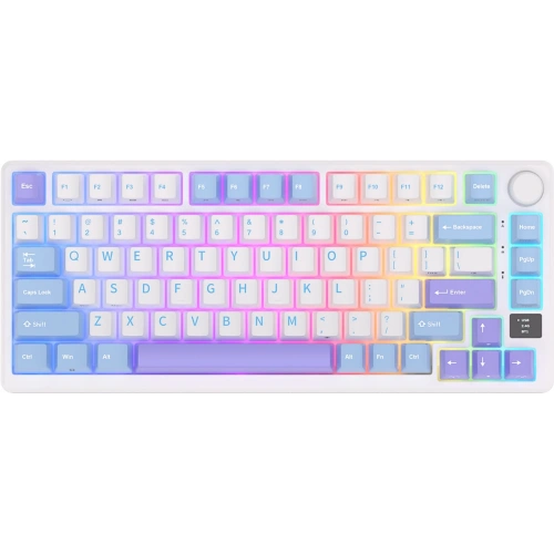 Keyboard Royal Kludge M75 Taro Milk Wireless Silver Switch Us Layout