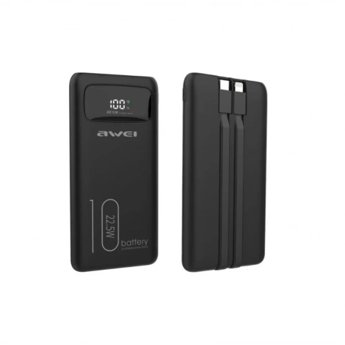 Powerbank P168K 10000Mah Black Multiple Output 22.5W
