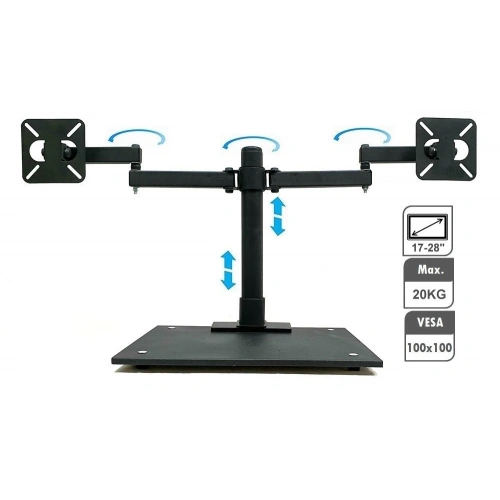 17-28'' Portable Dual Monitor Desktop Mount