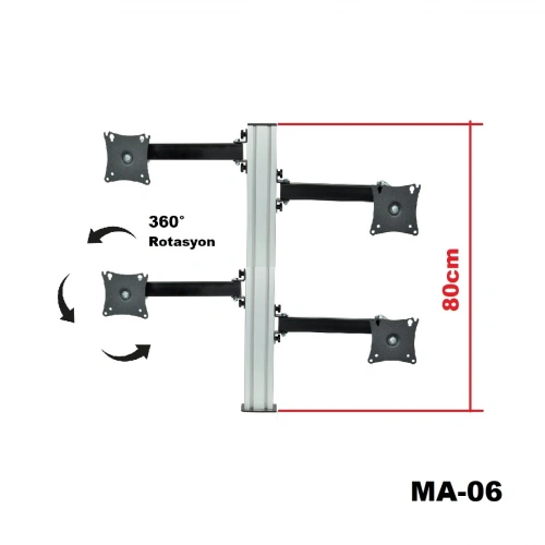 17-27" Desktop Quad Monitor Mount Ma-06