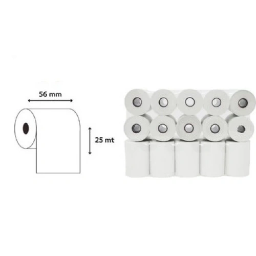 ROLL PAPER THERMAL Cash Register / POS device roll 56mm x 25m 10 rolls