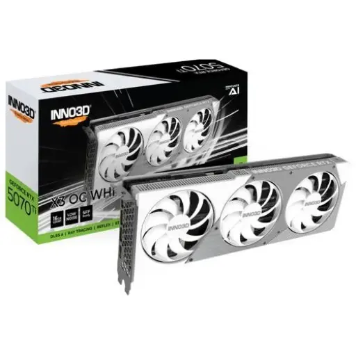 GRAPHICS CARD Inno3D RTX5070Ti x3 OC 16GB 256Bit GDDR7 White