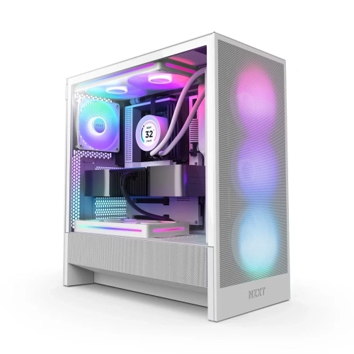 CASE NZXT H5 Flow(2024) White RGB Tempered Glass USB 3.2 Atx Mid Tower