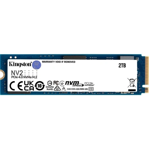 Ssd Kıngston Nv2 2Tb Pcı 4.0 Nvme Snv2S/2000G 3500 - 2800 Mb/S