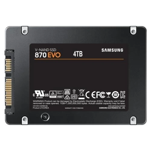 Ssd Samsung 870 Evo 4Tb Ssd Disk Mz-77E4T0Bw 560-530 Mb/S, 2.5",Sata