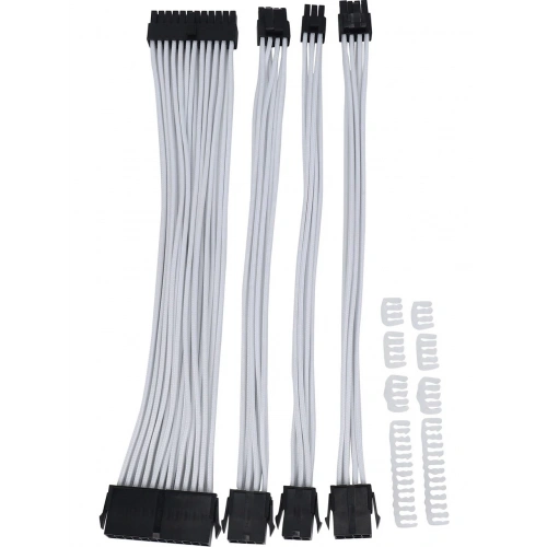 Psu Extension Kit White 30 Cm 24 Pin / 4+4 Pin / PCI-E 8 Pin / PCI-E 6 Pin
