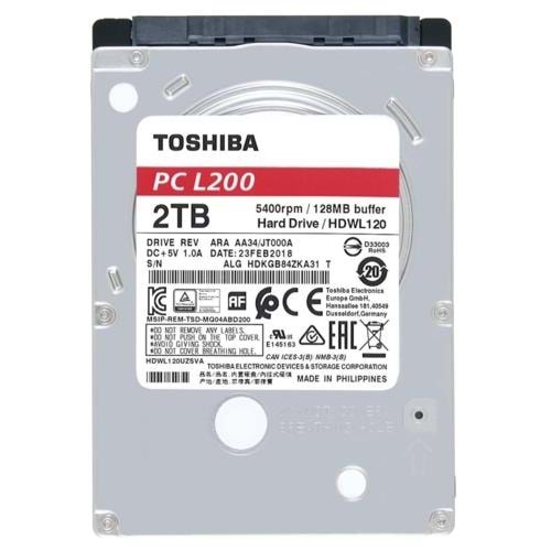 HDD TOSHIBA 2.5" 2TB L200 128MB 5400RPM HDWL120UZSVA