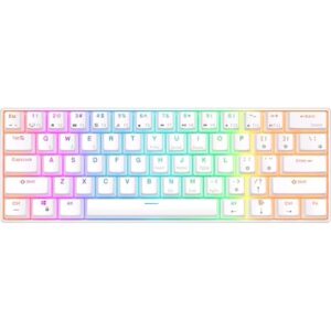KLAVYE ROYAL KLUDGE RK61 WHITE KABLOSUZ RED SWITCH US LAYOUT